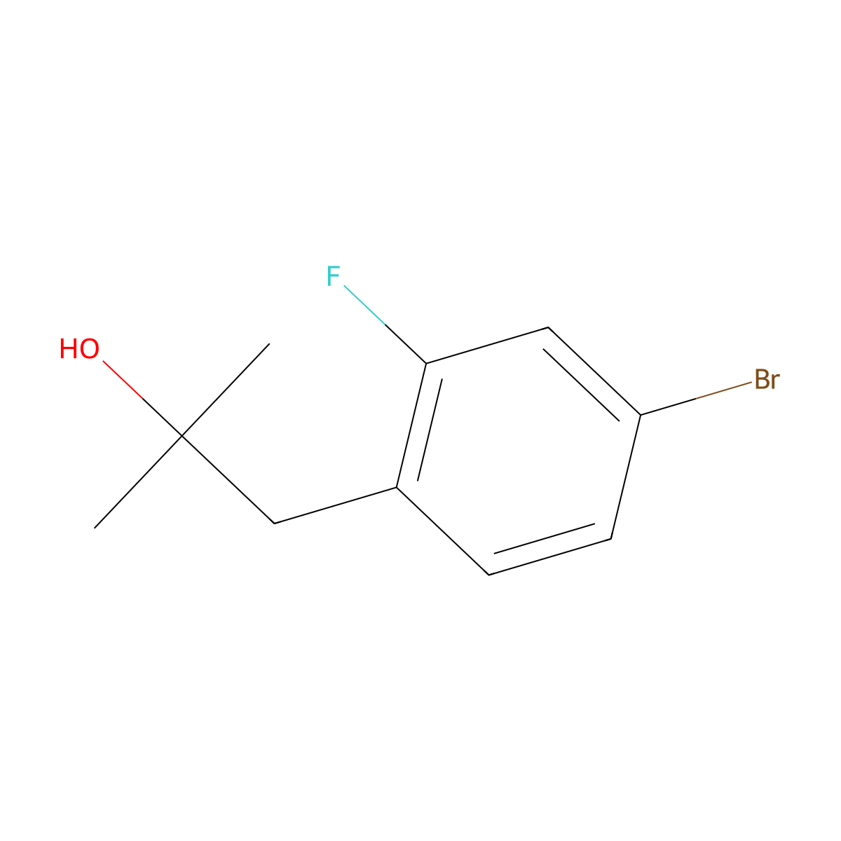 1-(4-Bromo-2-fluorophenyl)-2-methylpropan-2-ol molecular structure, CAS 1392467-20-7
