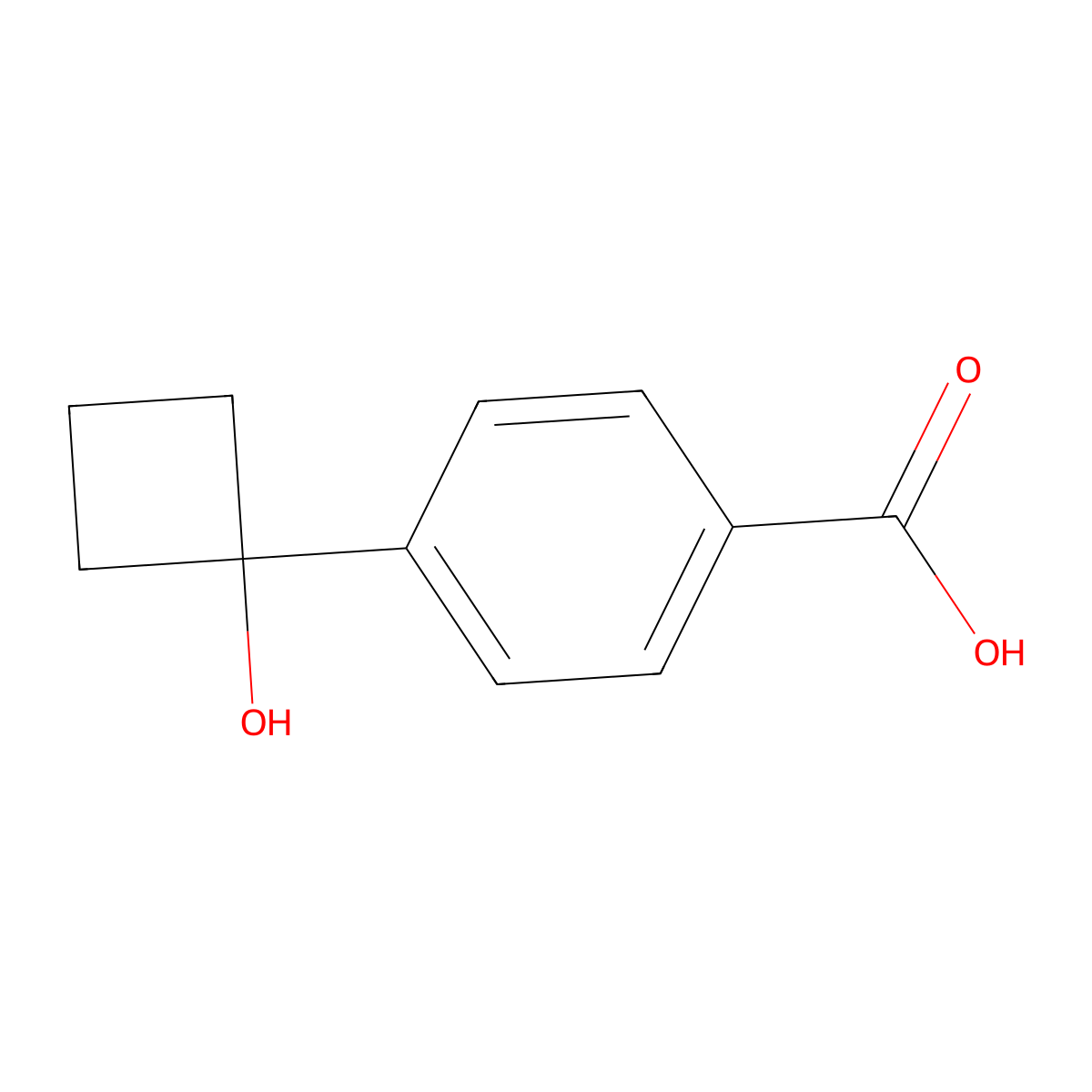 4-(1-Hydroxycyclobutyl)benzoic acid molecular structure, CAS 1392467-69-4