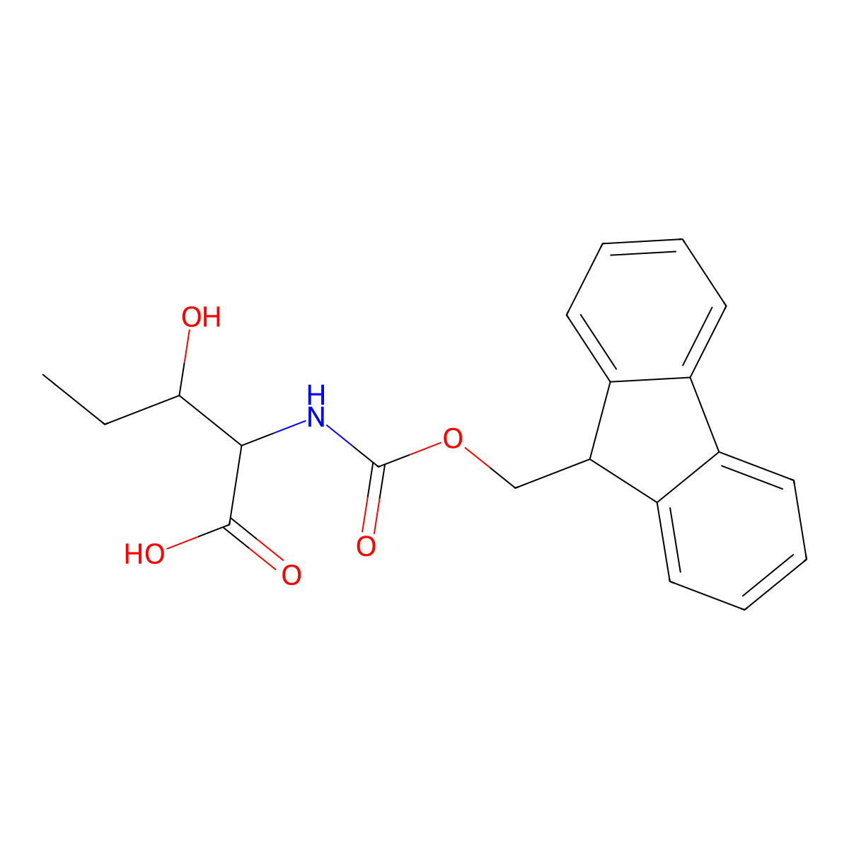 rel-(3S)-N-[(9H-Fluoren-9-ylmethoxy)carbonyl]-3-hydroxy-D-norvaline molecular structure, CAS 1392476-08-2
