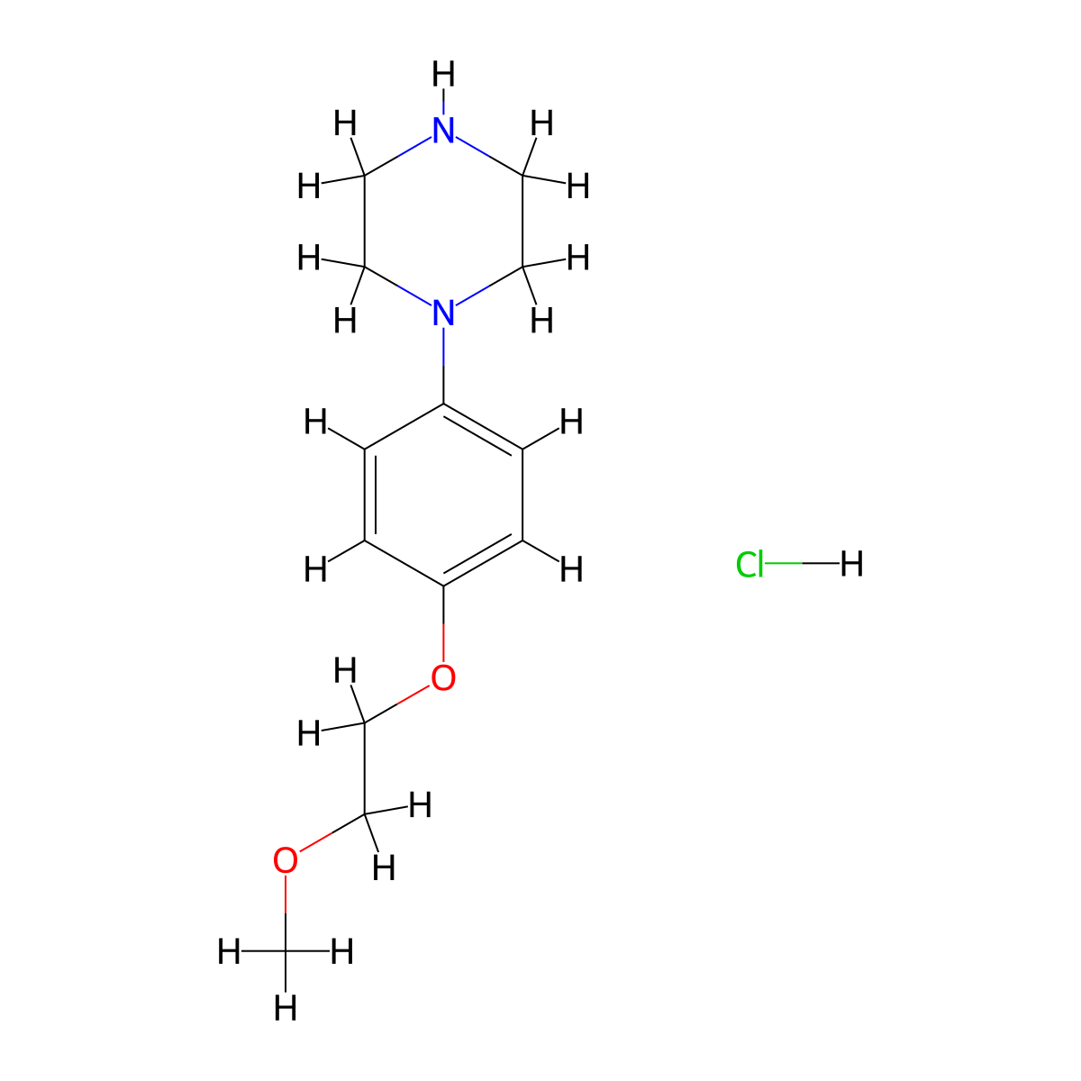 1-[4-(2-Methoxyethoxy)phenyl]piperazine hydrochloride molecular structure, CAS 1392483-56-5