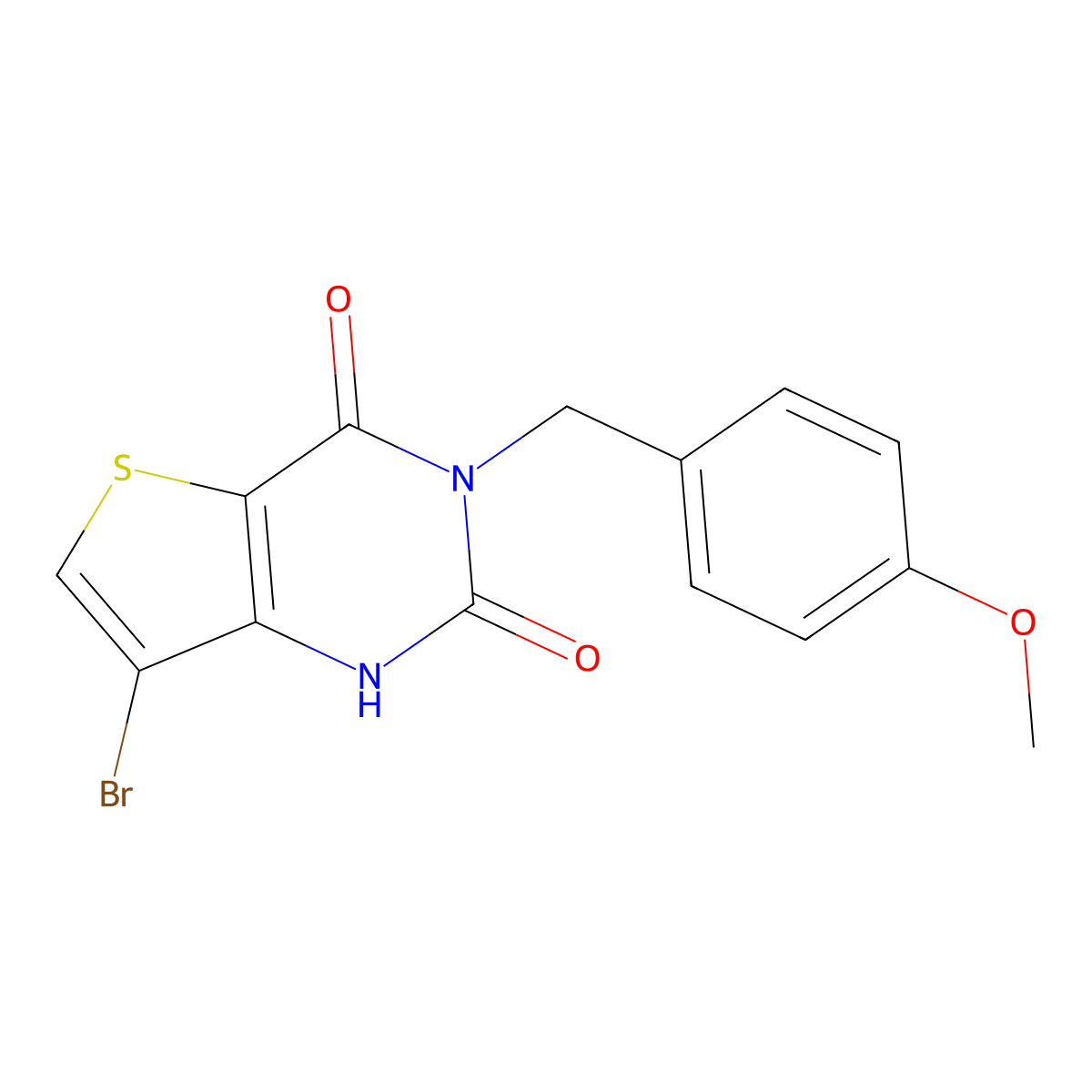 7-Bromo-3-(4-methoxybenzyl)thieno[3,2-d]pyrimidine-2,4(1H,3H)-dione molecular structure, CAS 1392484-71-7