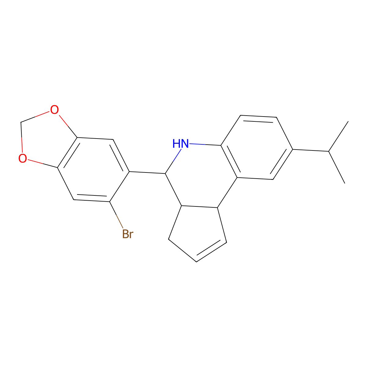 (3aS,4R,9bR)-4-(6-bromo-1,3-benzodioxol-5-yl)-8-propan-2-yl-3a,4,5,9b-tetrahydro-3H-cyclopenta[c]quinoline molecular structure, CAS 1392487-51-2