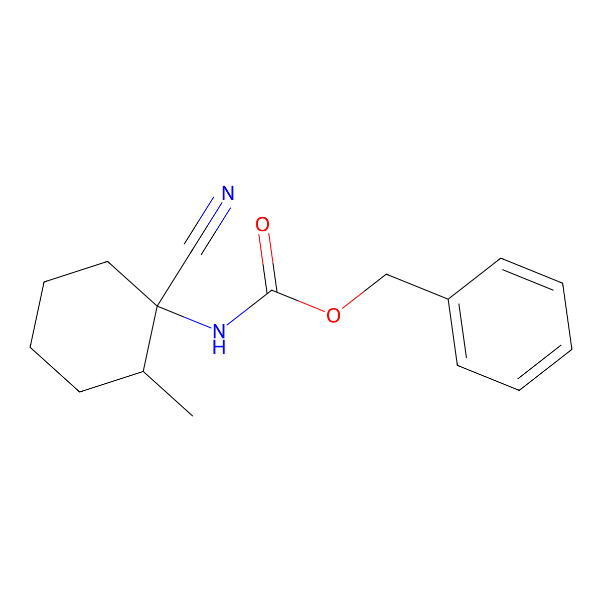 Benzyl N-(1-cyano-2-methylcyclohexyl)carbamate molecular structure, CAS 1392491-59-6