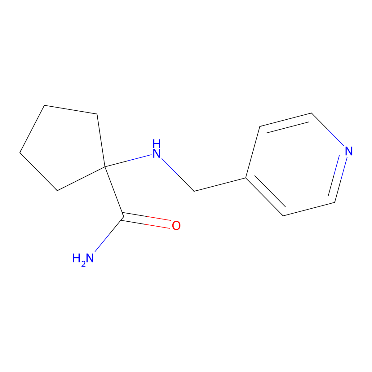 1-{[(Pyridin-4-yl)methyl]amino}cyclopentane-1-carboxamide molecular structure, CAS 1392491-63-2