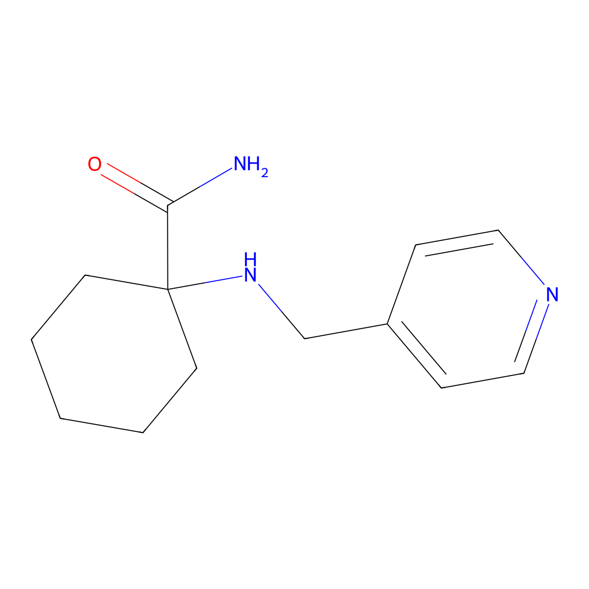 1-{[(Pyridin-4-yl)methyl]amino}cyclohexane-1-carboxamide molecular structure, CAS 1392491-68-7