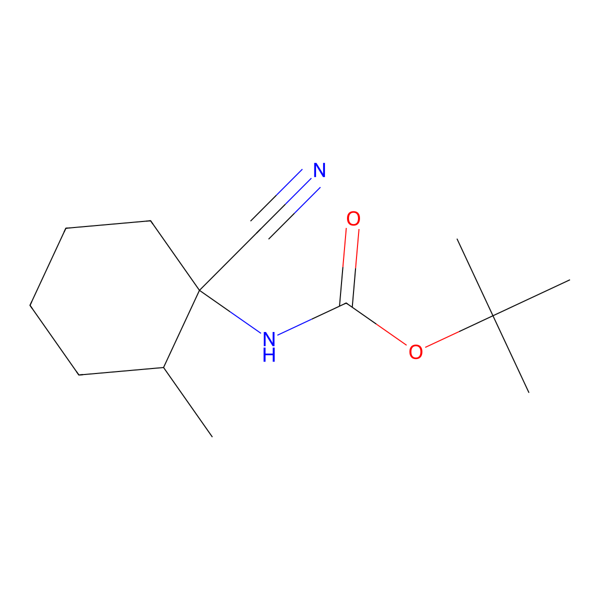 tert-Butyl N-(1-cyano-2-methylcyclohexyl)carbamate molecular structure, CAS 1392491-69-8