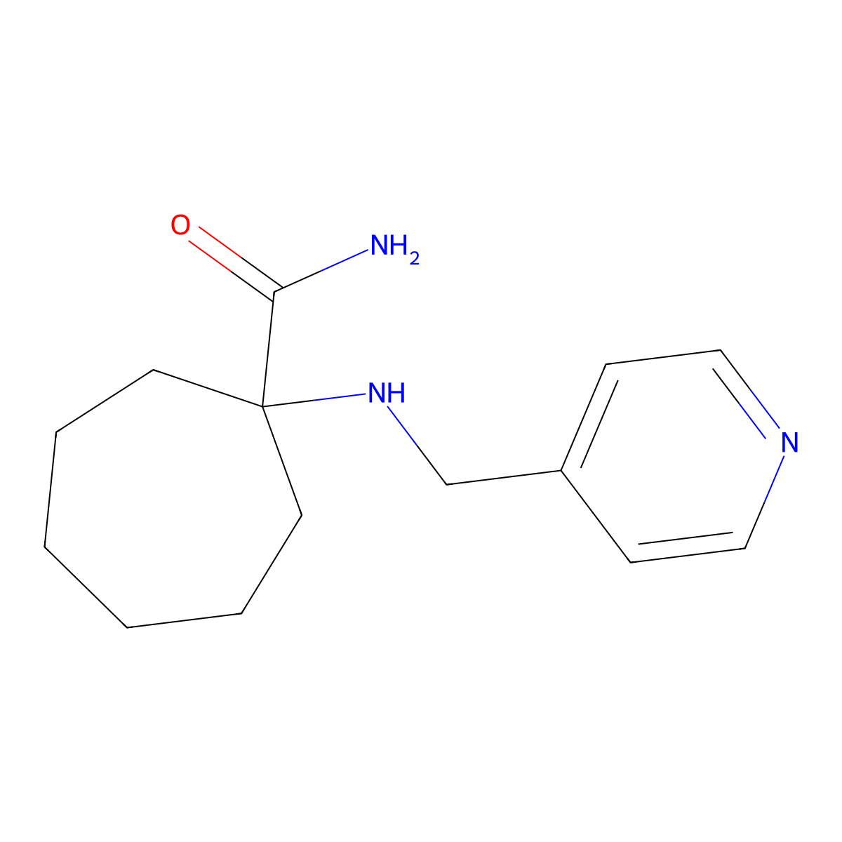 1-{[(Pyridin-4-yl)methyl]amino}cycloheptane-1-carboxamide molecular structure, CAS 1392491-75-6