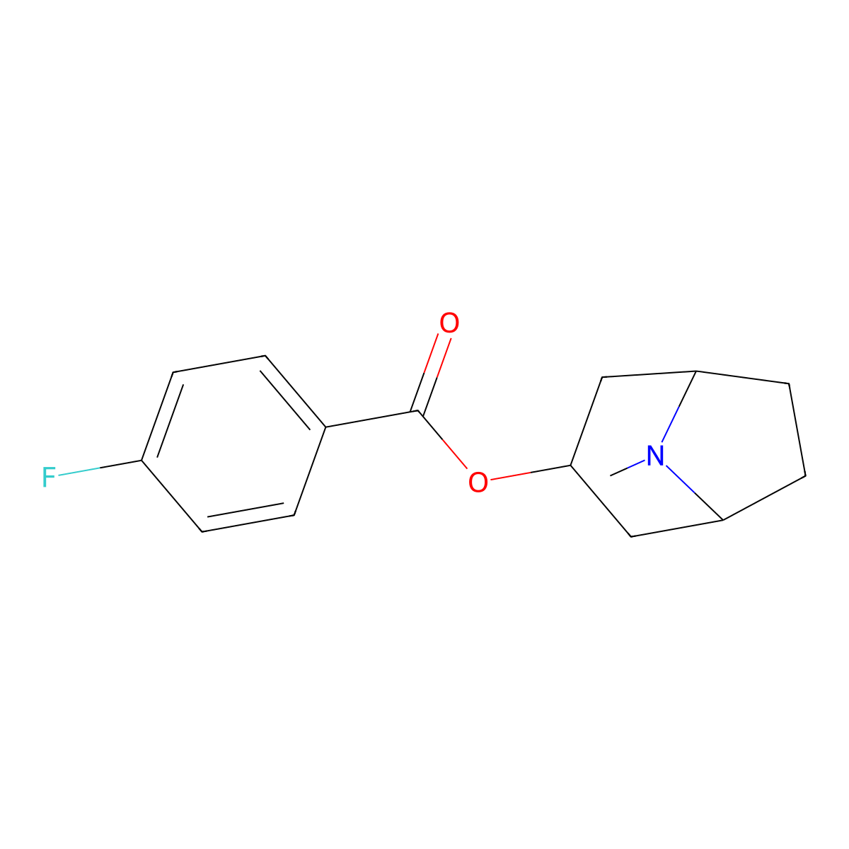Benzoic acid, 4-fluoro-, 8-methyl-8-azabicyclo(3.2.1)oct-3-yl ester molecular structure, CAS 1392492-03-3
