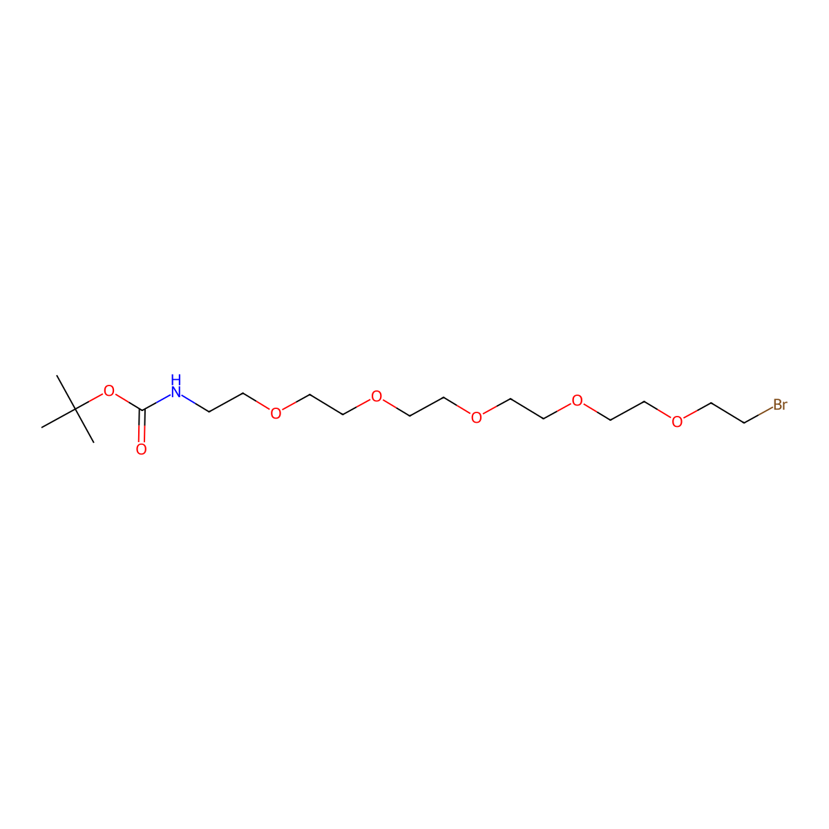 BocNH-PEG5-CH2CH2Br molecular structure, CAS 1392499-33-0