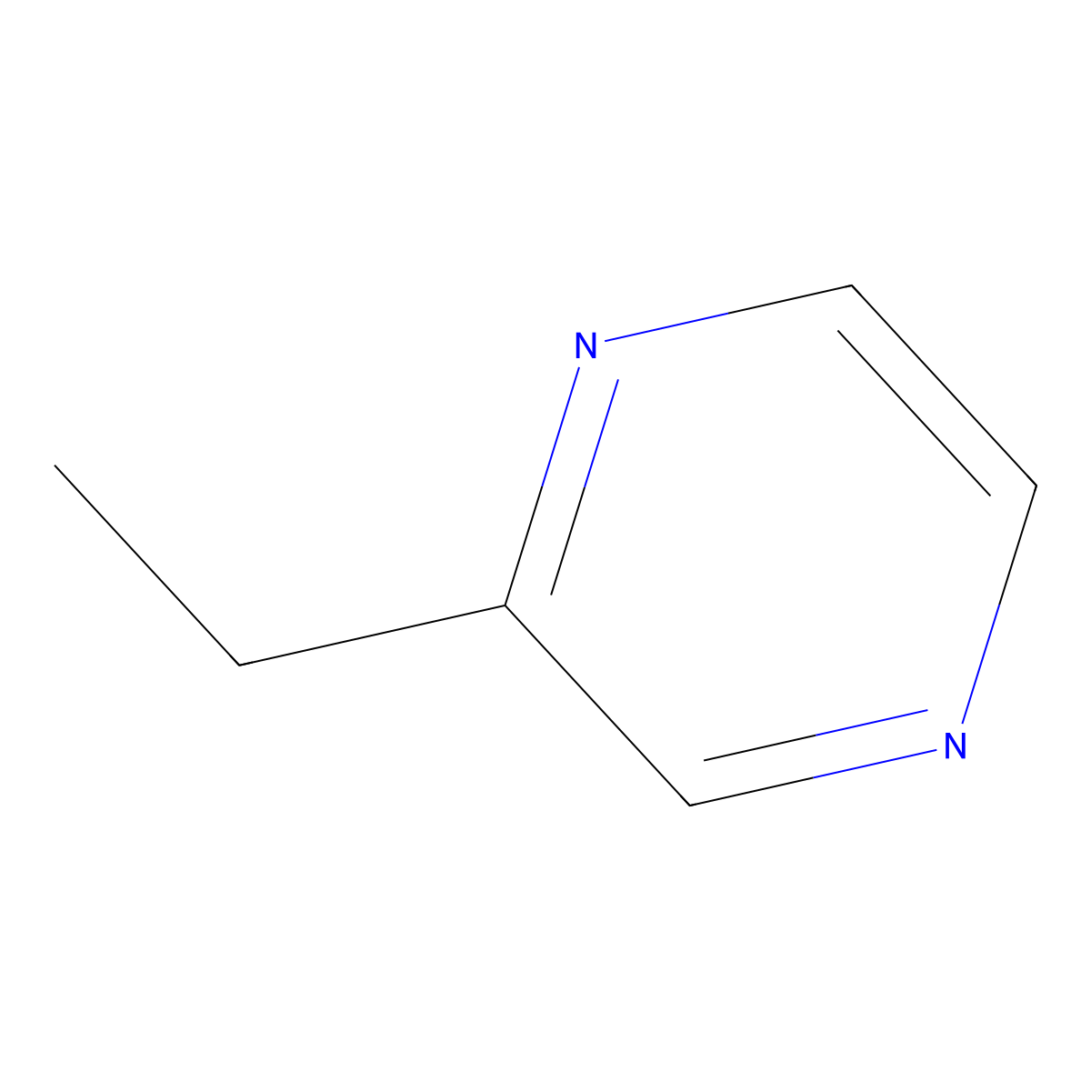 2-Ethylpyrazine molecular structure, CAS 13925-00-3