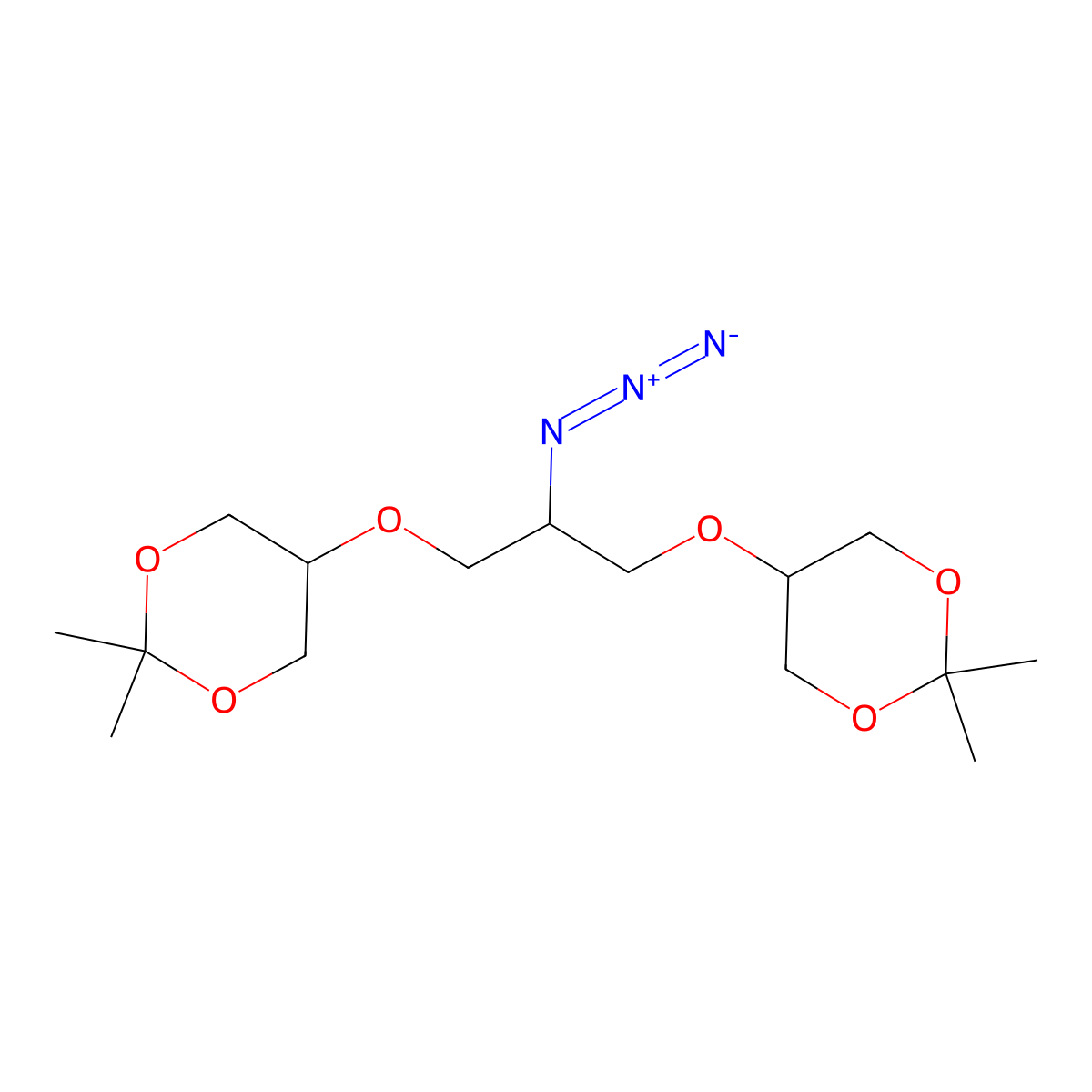 2-Azido-1,3-bis[(2,2-dimethyl-1,3-dioxan-5-yl)oxy]propane molecular structure, CAS 1392500-07-0