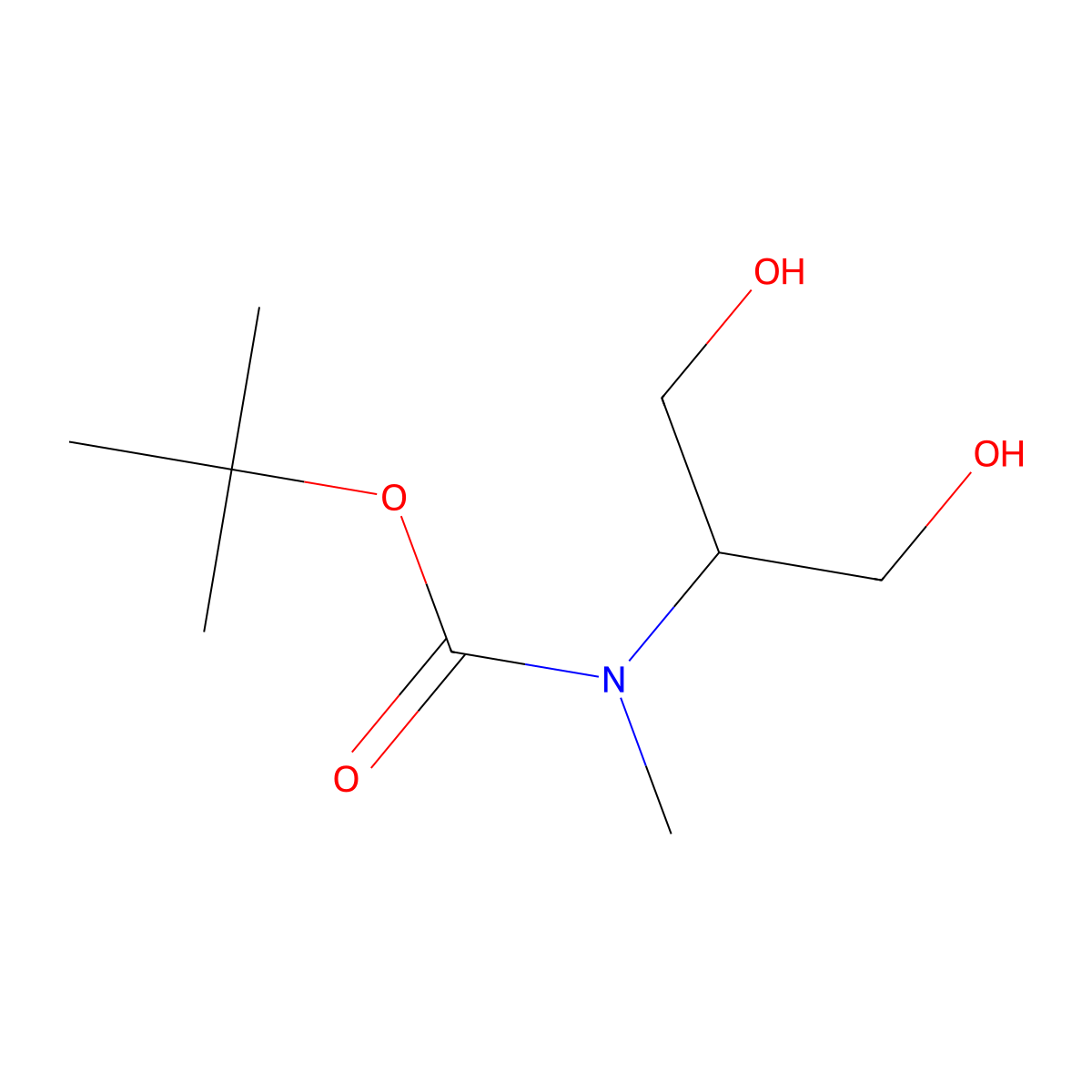 tert-butyl N-(1,3-dihydroxypropan-2-yl)-N-methylcarbamate molecular structure, CAS 1392500-68-3