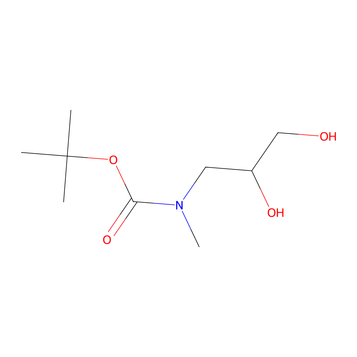 tert-butyl N-[(2R)-2,3-dihydroxypropyl]-N-methylcarbamate molecular structure, CAS 1392502-99-6