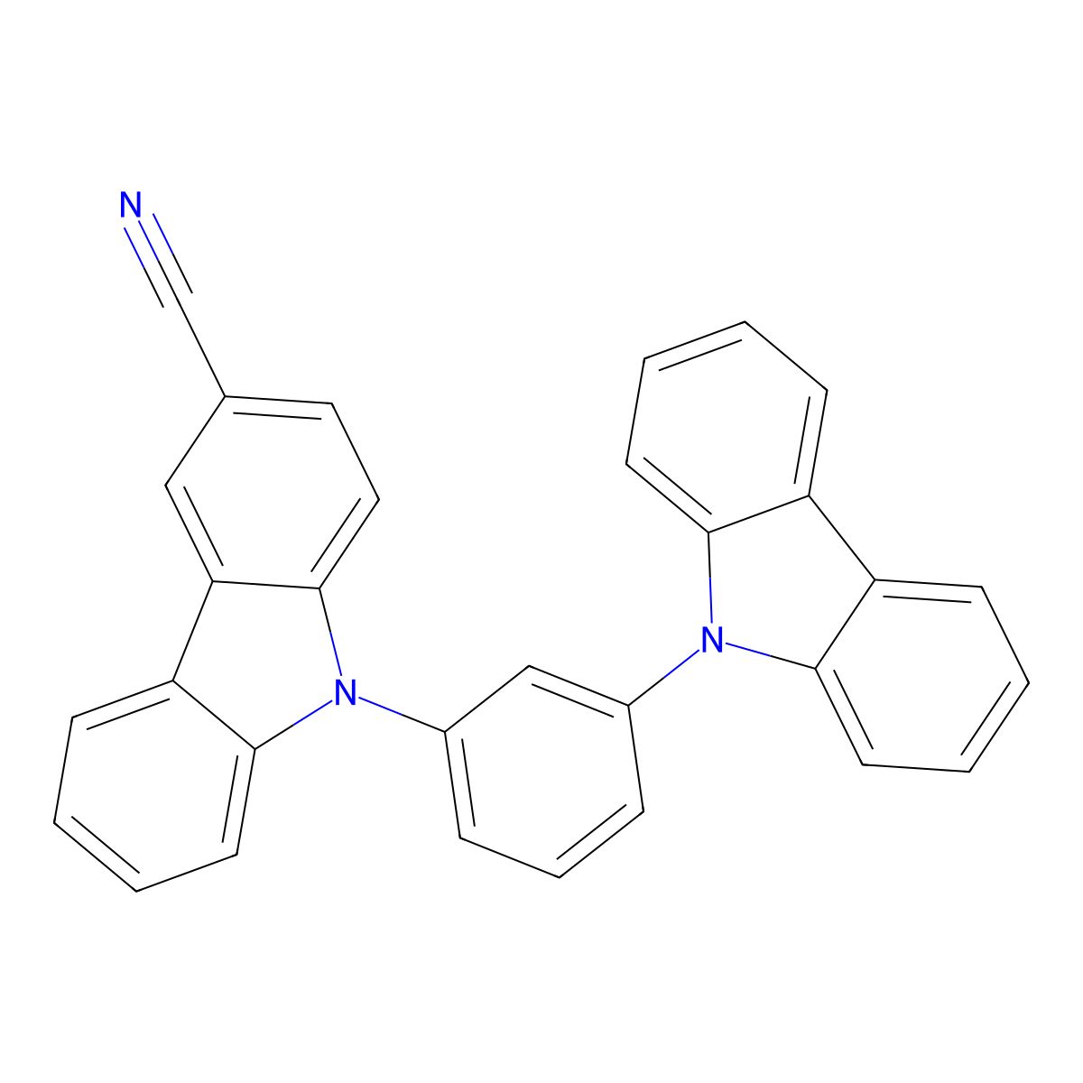 9-(3-(9H-Carbazol-9-yl)phenyl)-9H-carbazole-3-carbonitrile molecular structure, CAS 1392506-99-8