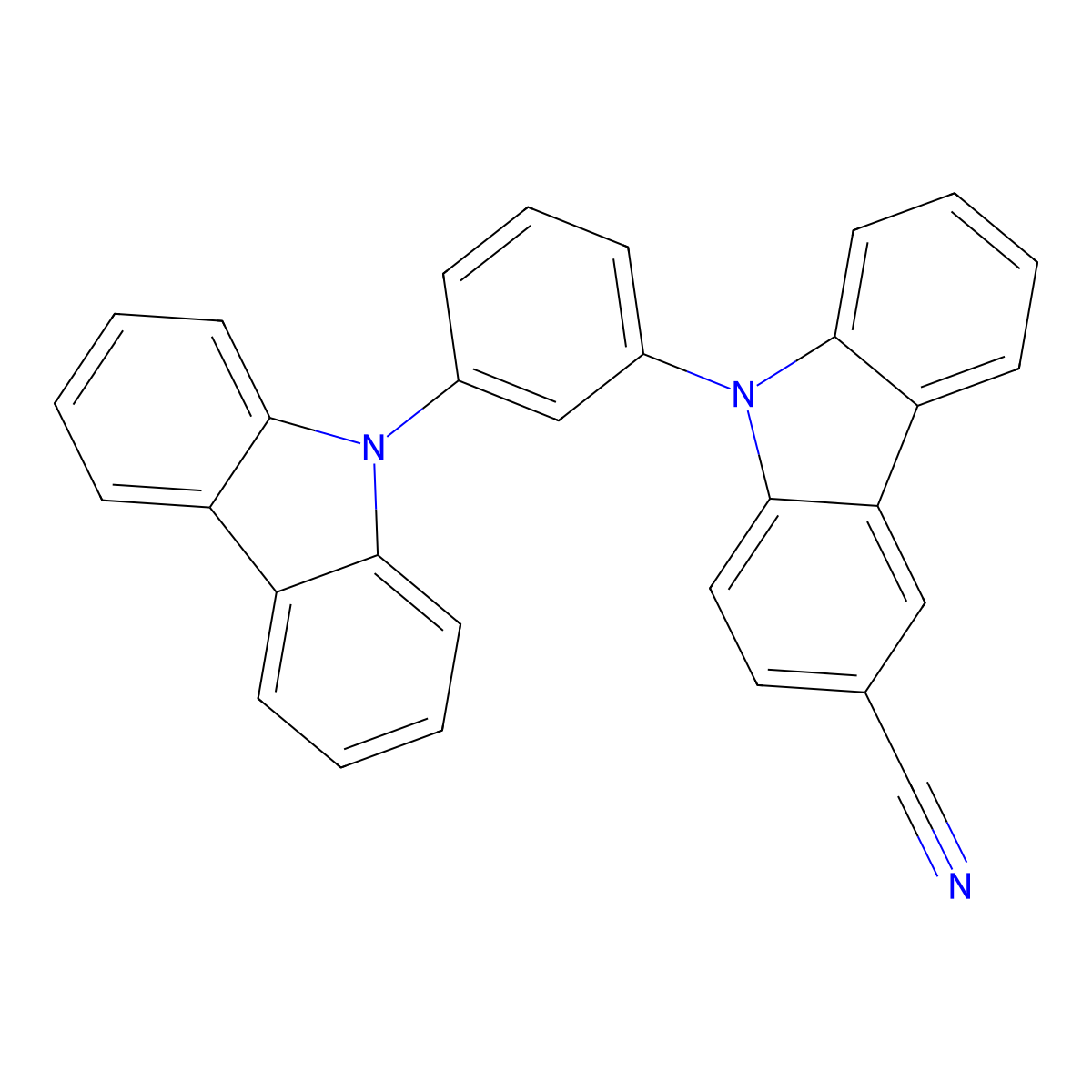 9-(3-(9H-Carbazol-9-yl)phenyl)-9H-carbazole-3-carbonitrile molecular structure, CAS 1392506-99-8