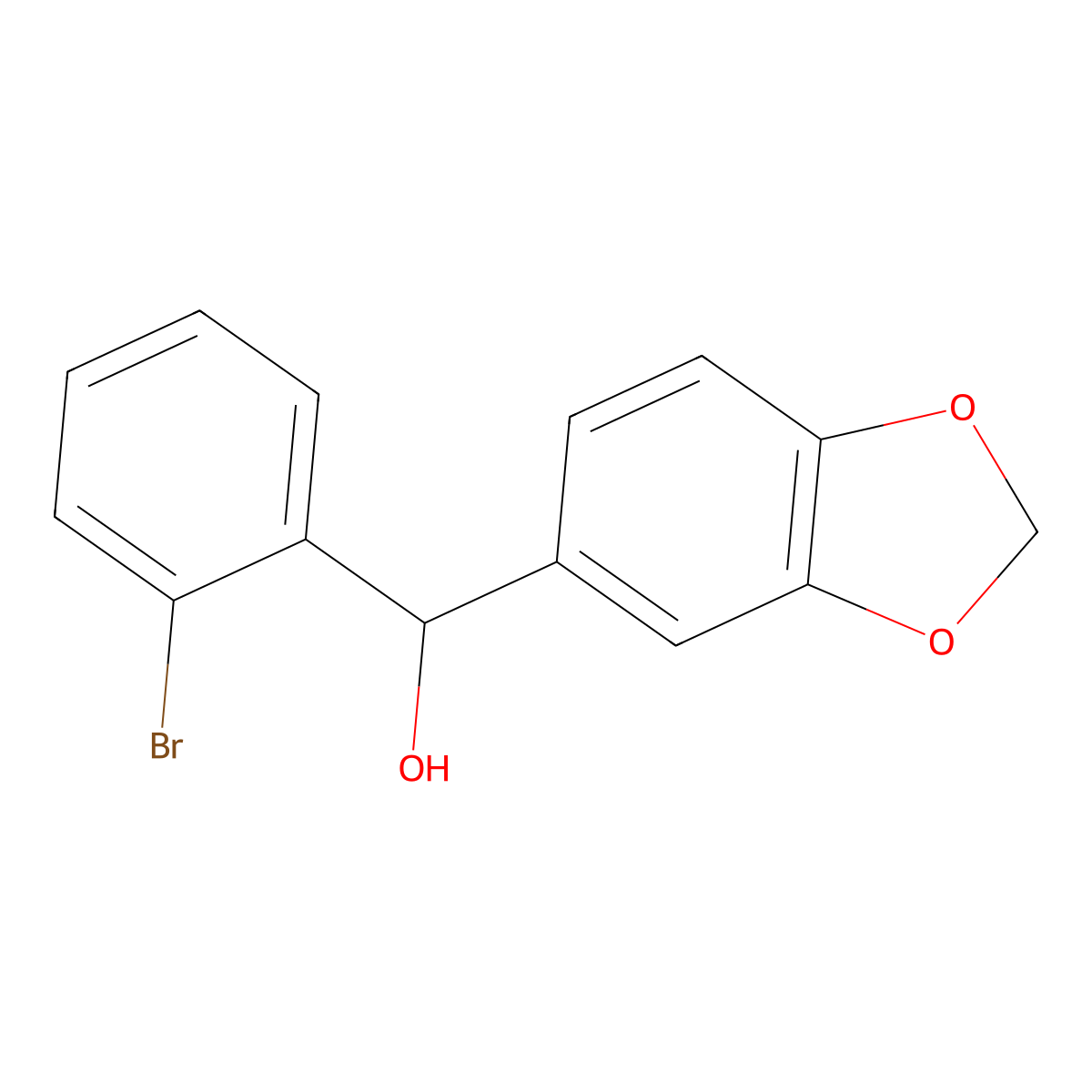 Benzo[d][1,3]dioxol-5-yl(2-bromophenyl)methanol molecular structure, CAS 1392508-65-4