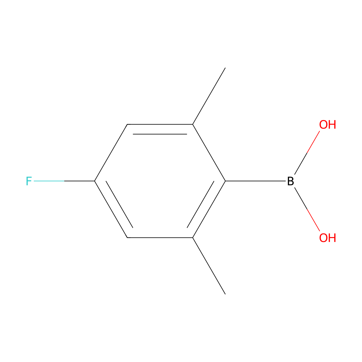 (4-Fluoro-2,6-dimethylphenyl)boronic acid molecular structure, CAS 1392512-54-7