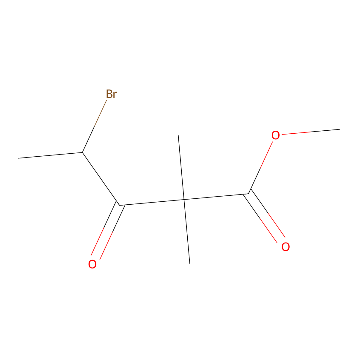 Pentanoic acid, 4-bromo-2,2-dimethyl-3-oxo-, methyl ester molecular structure, CAS 1392512-58-1