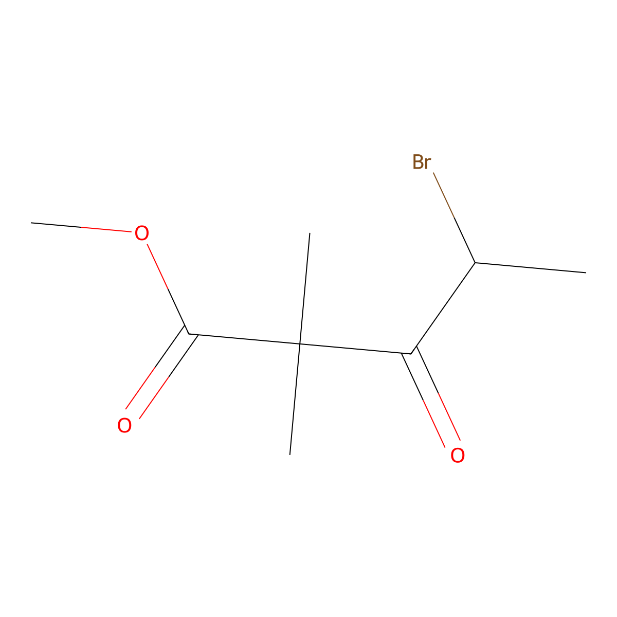 Pentanoic acid, 4-bromo-2,2-dimethyl-3-oxo-, methyl ester molecular structure, CAS 1392512-58-1