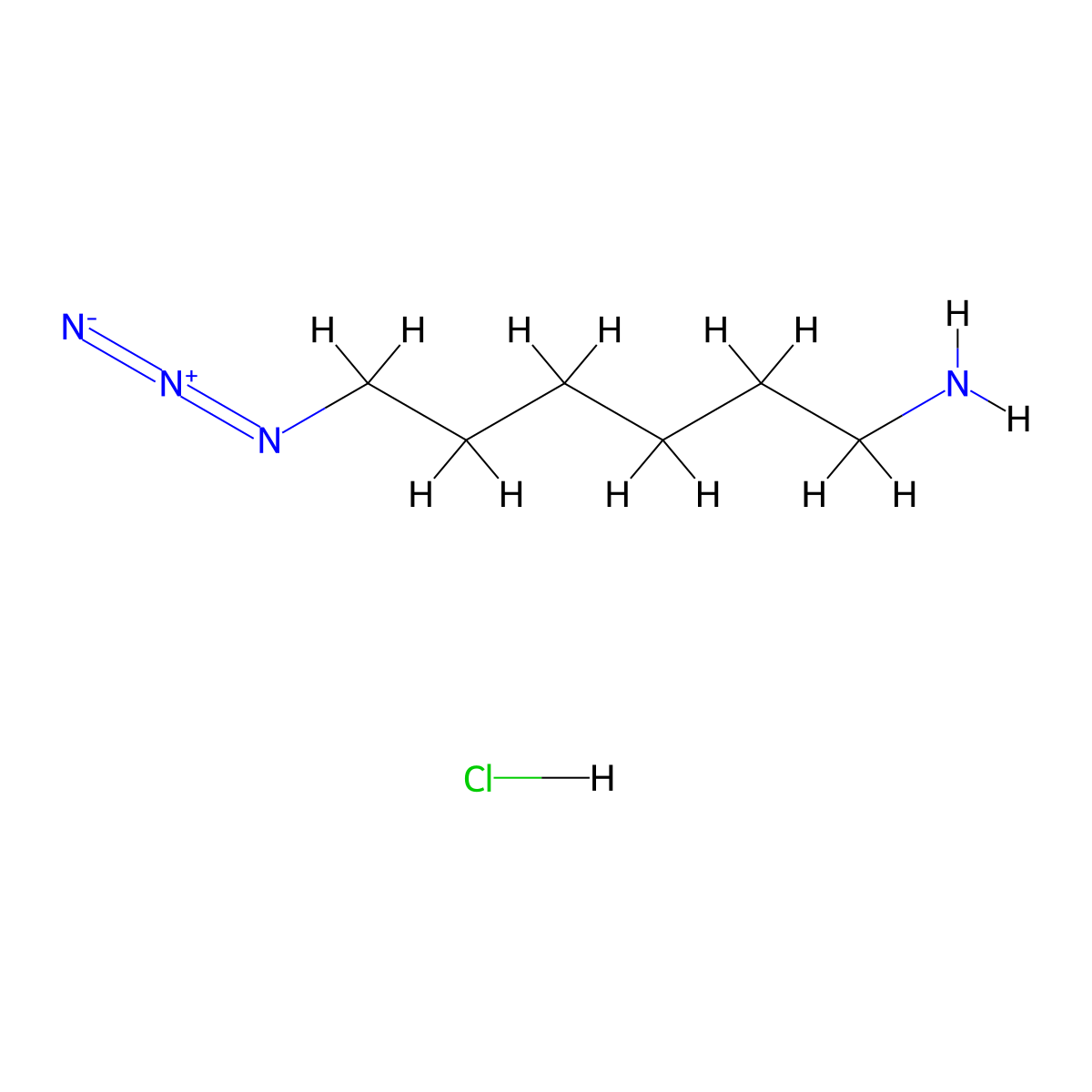 6-Azidohexan-1-amine hydrochloride molecular structure, CAS 1392515-97-7
