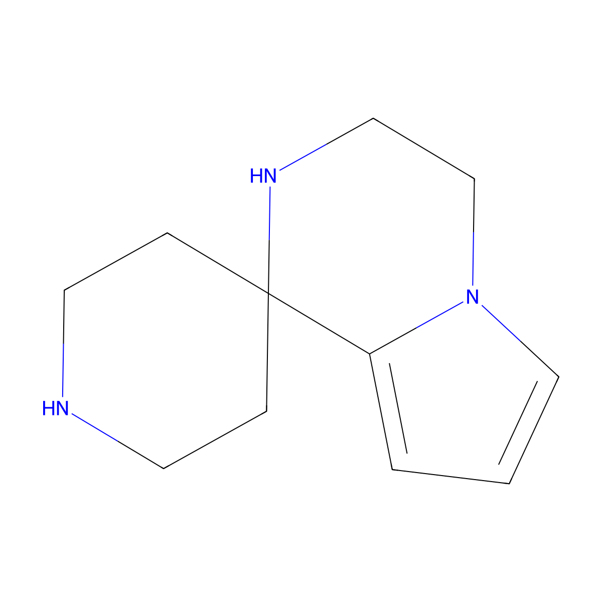 3',4'-dihydro-2'H-spiro[piperidine-4,1'-pyrrolo[1,2-a]pyrazine] molecular structure, CAS 1392542-12-9