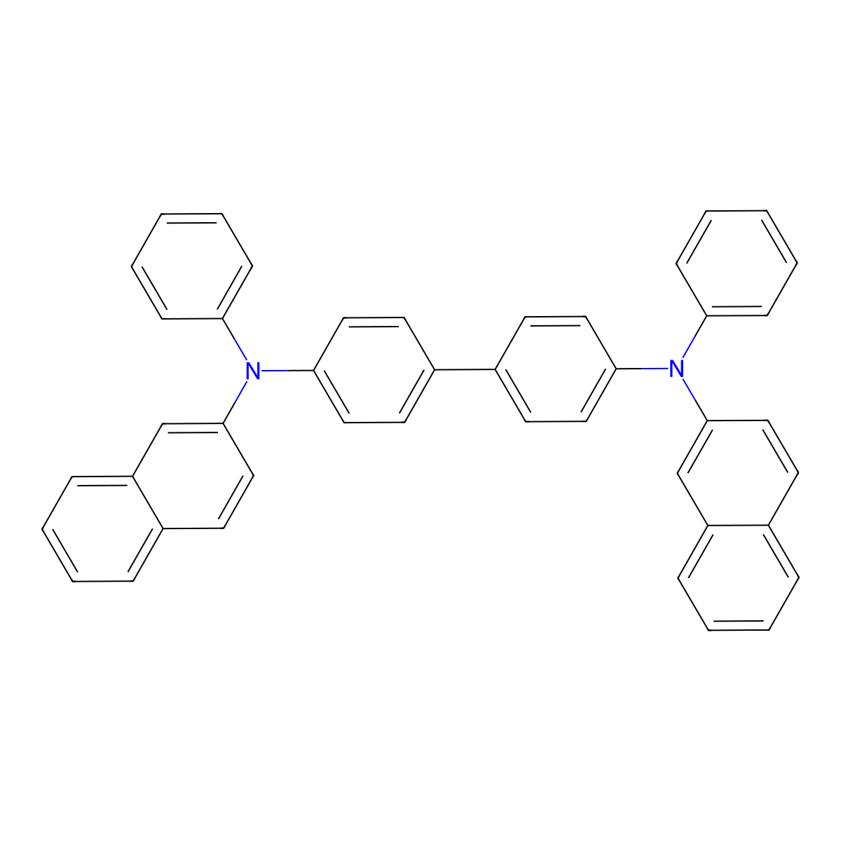 N~4~,N~4'~-Di(naphthalen-2-yl)-N~4~,N~4'~-diphenyl(1,1'-biphenyl)-4,4'-diamine molecular structure, CAS 139255-17-7