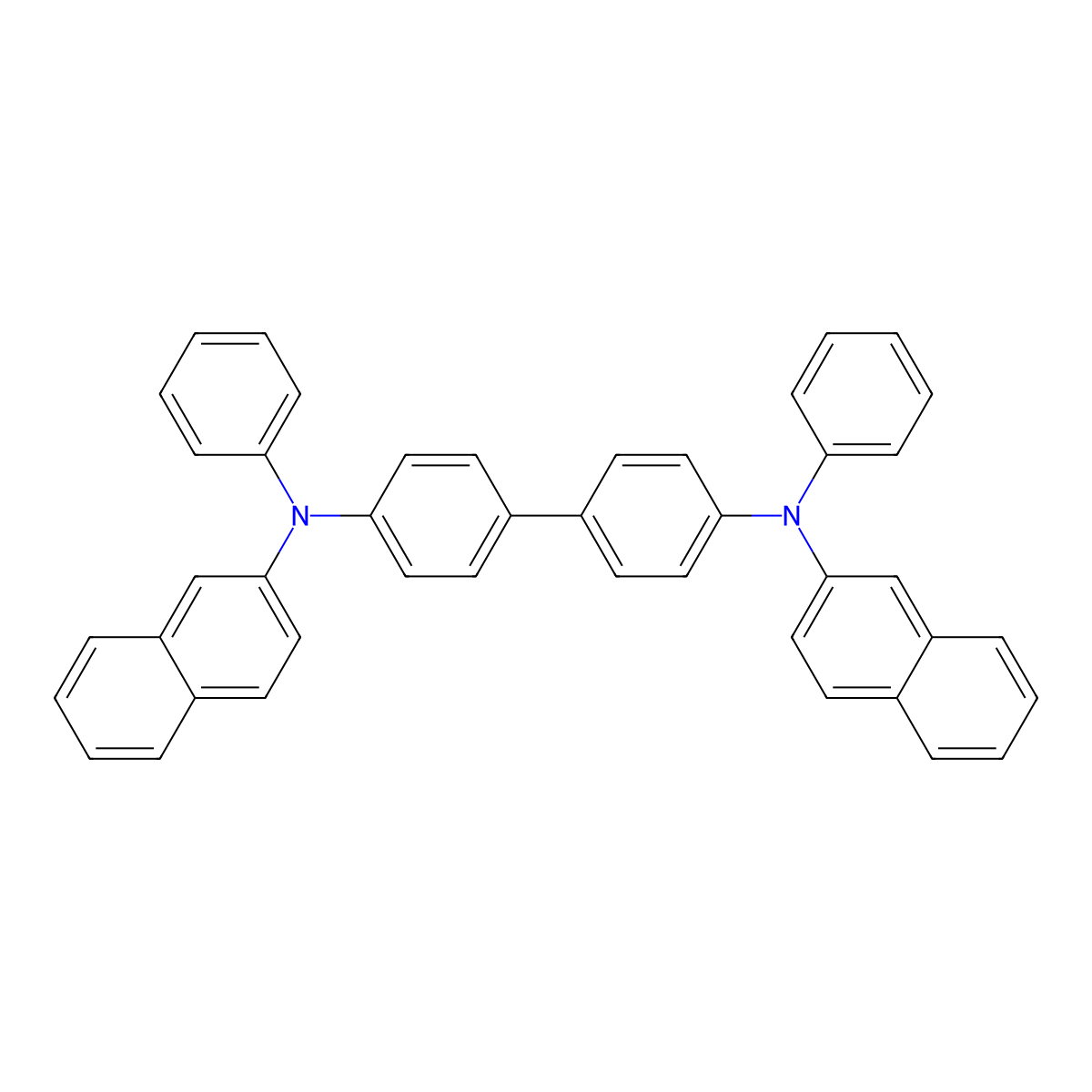 N~4~,N~4'~-Di(naphthalen-2-yl)-N~4~,N~4'~-diphenyl(1,1'-biphenyl)-4,4'-diamine molecular structure, CAS 139255-17-7