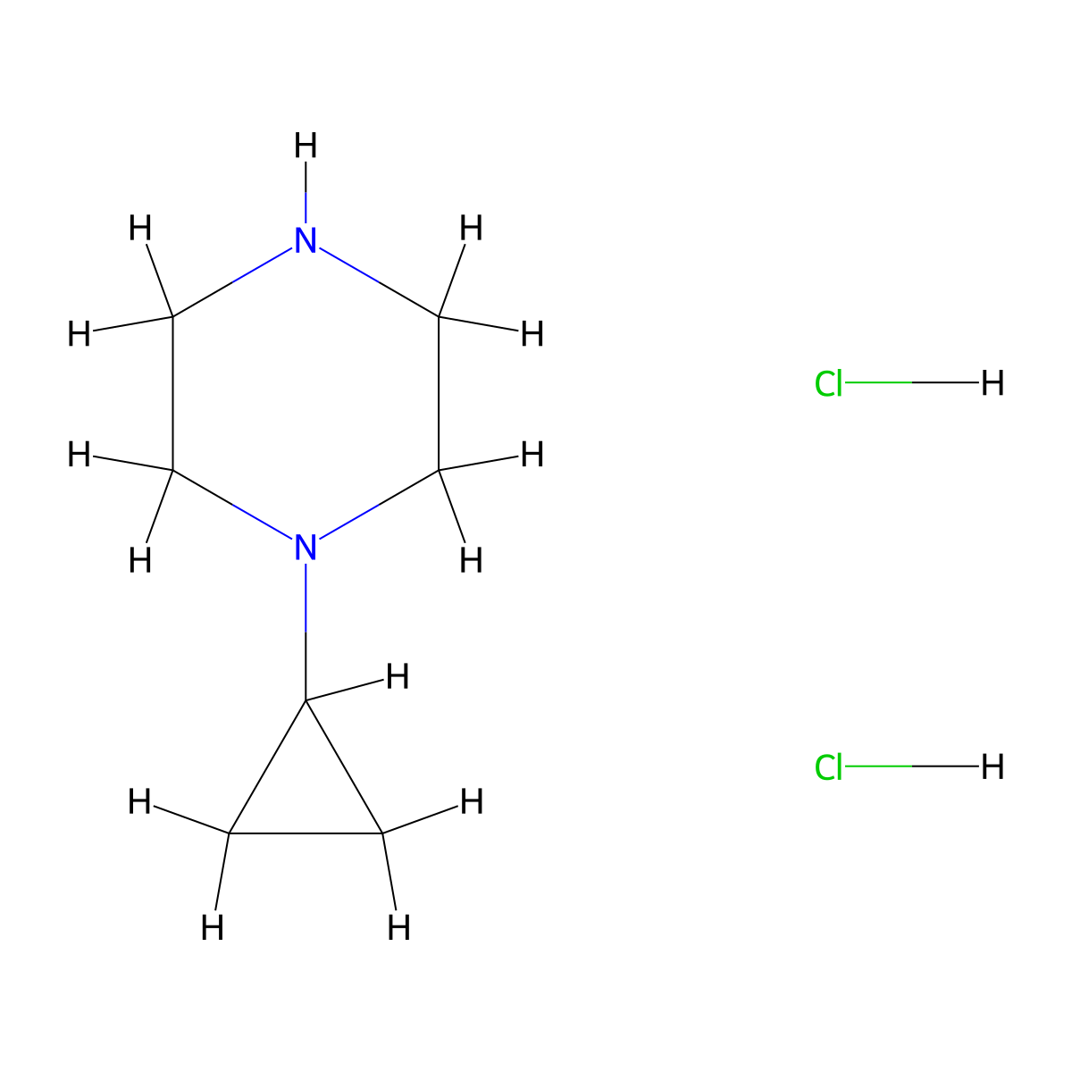 1-Cyclopropylpiperazine dihydrochloride molecular structure, CAS 139256-79-4