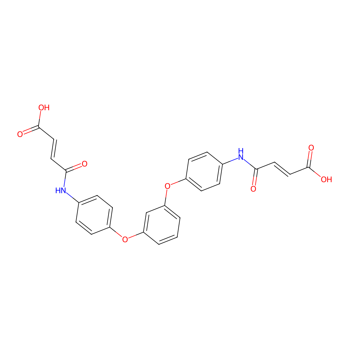 (2Z,2'Z)-4,4'-(((1,3-Phenylenebis(oxy))bis(4,1-phenylene))bis(azanediyl))bis(4-oxobut-2-enoic acid) molecular structure, CAS 139262-76-3