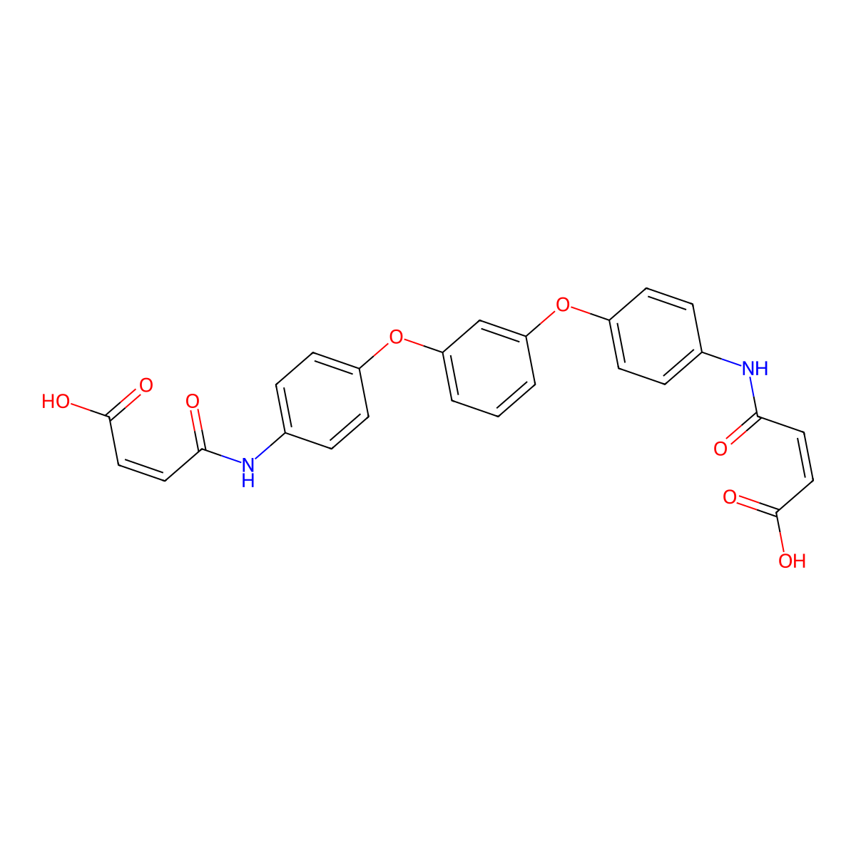 (2Z,2'Z)-4,4'-(((1,3-Phenylenebis(oxy))bis(4,1-phenylene))bis(azanediyl))bis(4-oxobut-2-enoic acid) molecular structure, CAS 139262-76-3