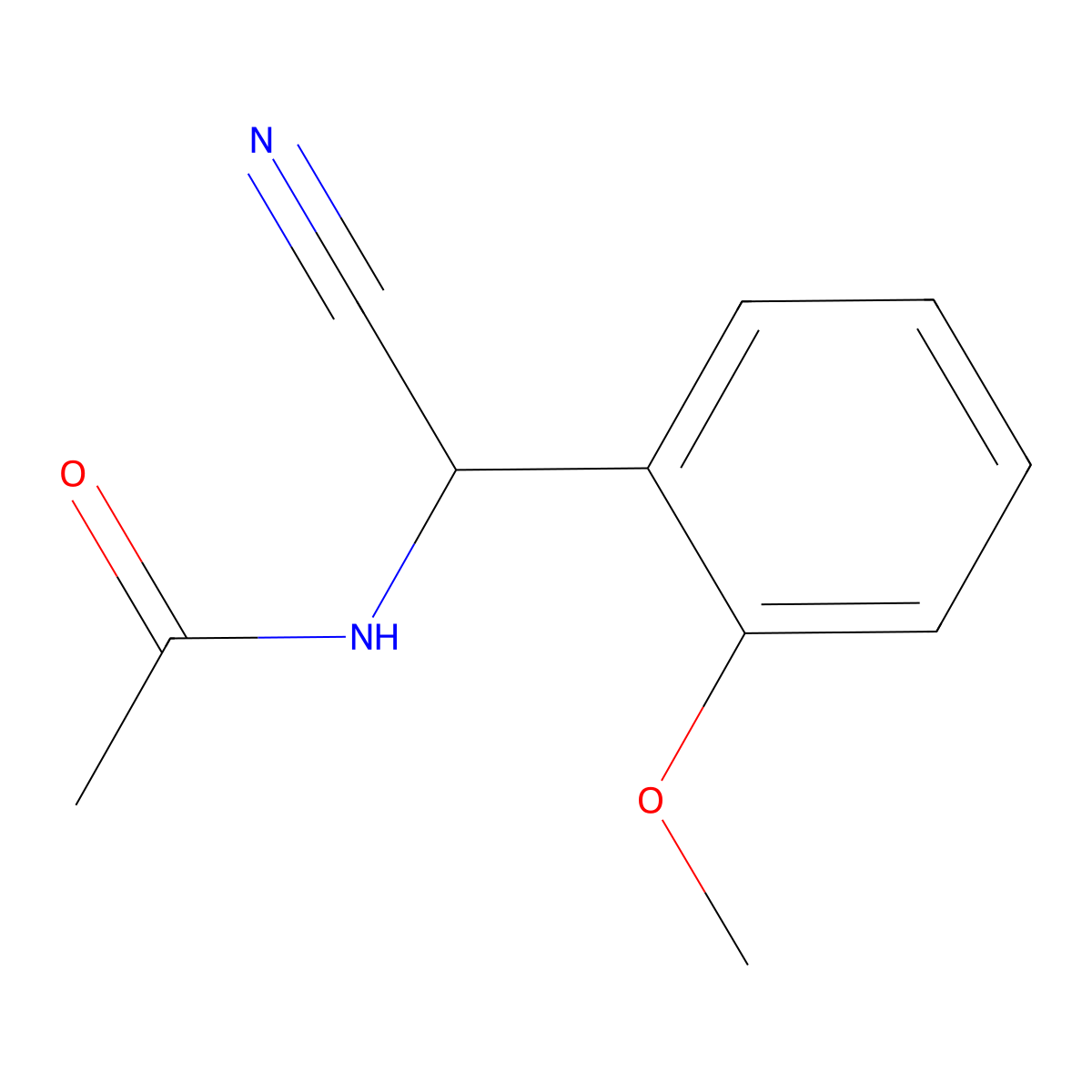 N-[cyano(2-methoxyphenyl)methyl]acetamide molecular structure, CAS 139263-72-2