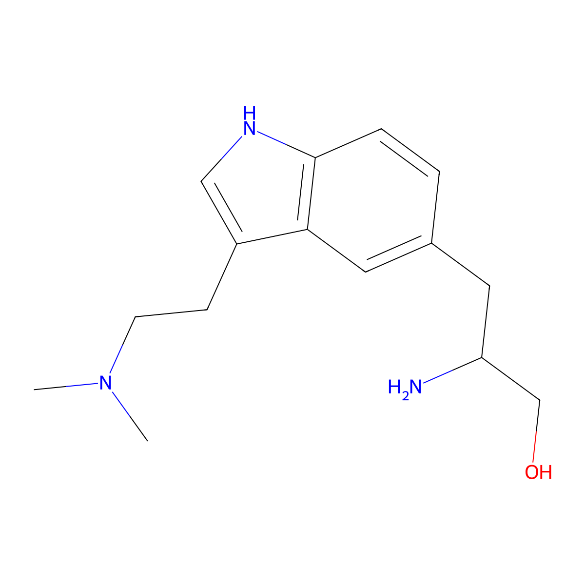 ((S)-2-Amino-3-(3-(2-(dimethylamino)ethyl)-1H-indol-5-yl)propan-1-ol molecular structure, CAS 139264-69-0