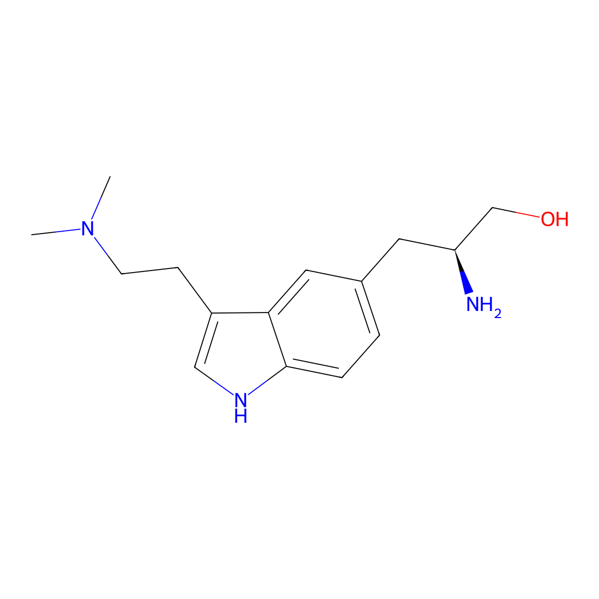 ((S)-2-Amino-3-(3-(2-(dimethylamino)ethyl)-1H-indol-5-yl)propan-1-ol molecular structure, CAS 139264-69-0