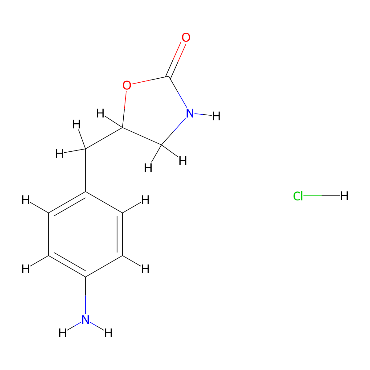 5-[(4-Aminophenyl)methyl]-1,3-oxazolidin-2-one hydrochloride molecular structure, CAS 139264-79-2