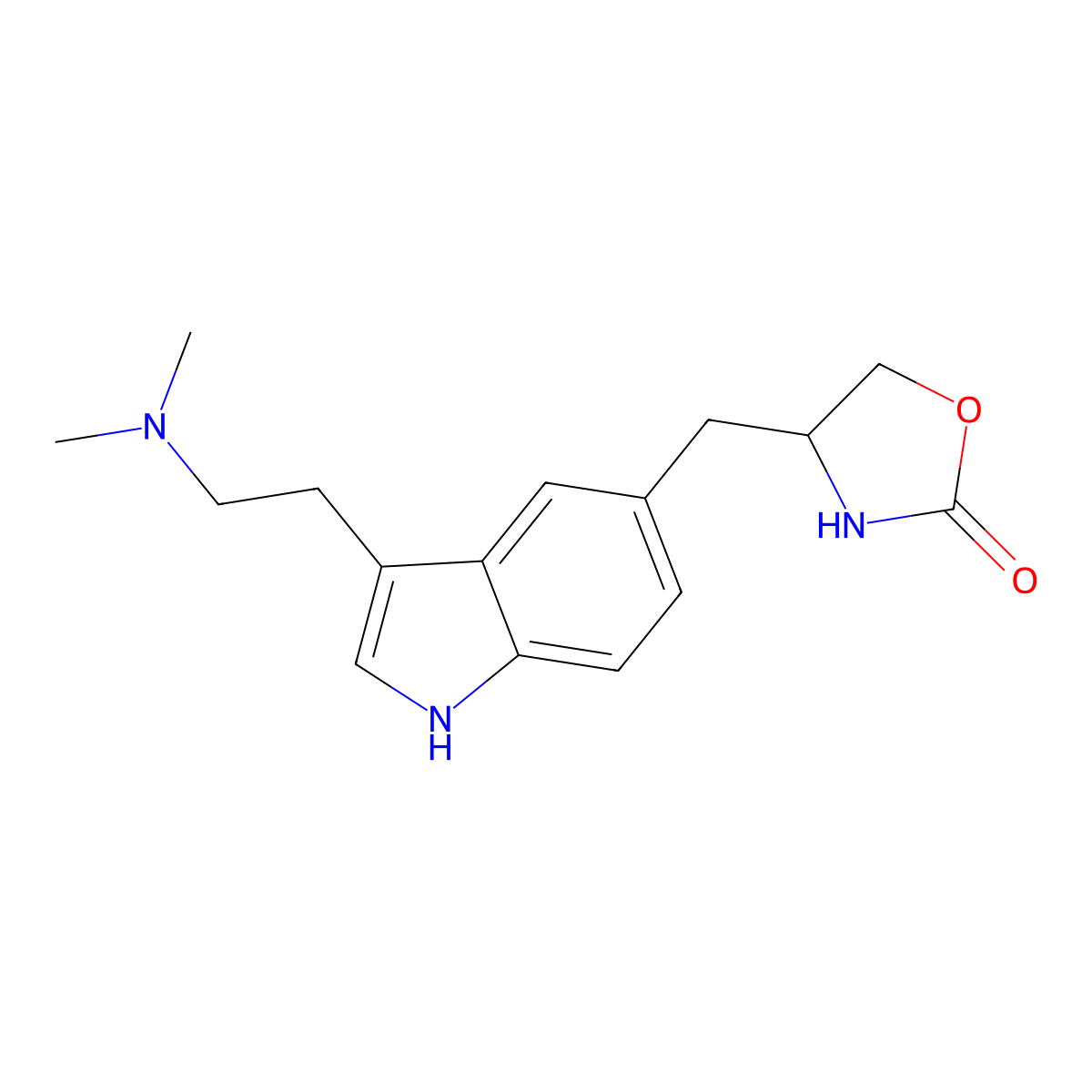 4-((3-(2-(Dimethylamino)ethyl)-1H-indol-5-yl)methyl)-1,3-oxazolidin-2-one molecular structure, CAS 139264-82-7