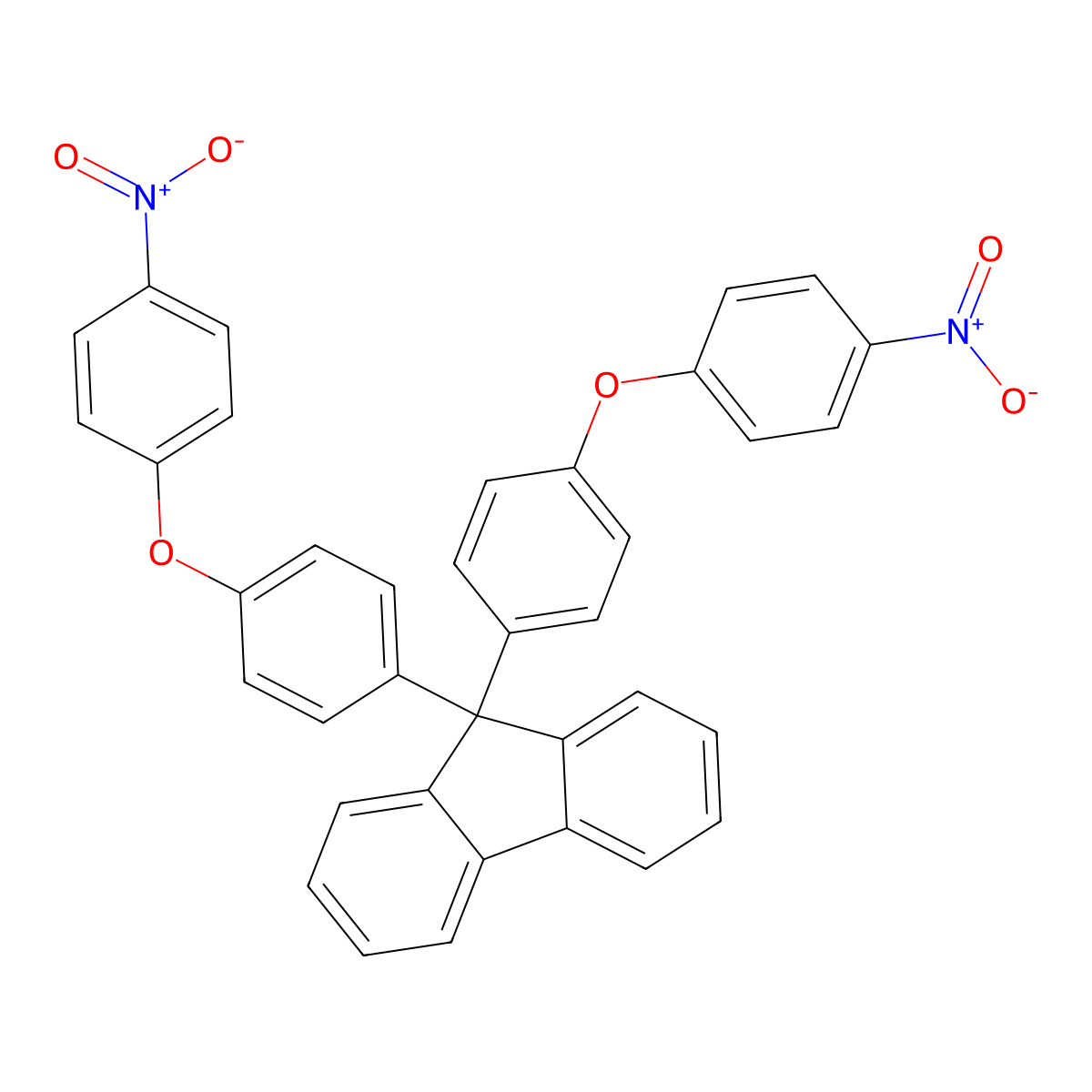 9,9-Bis[4-(4-nitrophenoxy)phenyl]fluorene molecular structure, CAS 139265-69-3