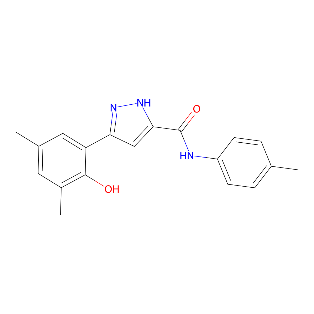 5-(2-Hydroxy-3,5-dimethylphenyl)-N-(4-methylphenyl)-1H-pyrazole-3-carboxamide molecular structure, CAS 1392745-20-8