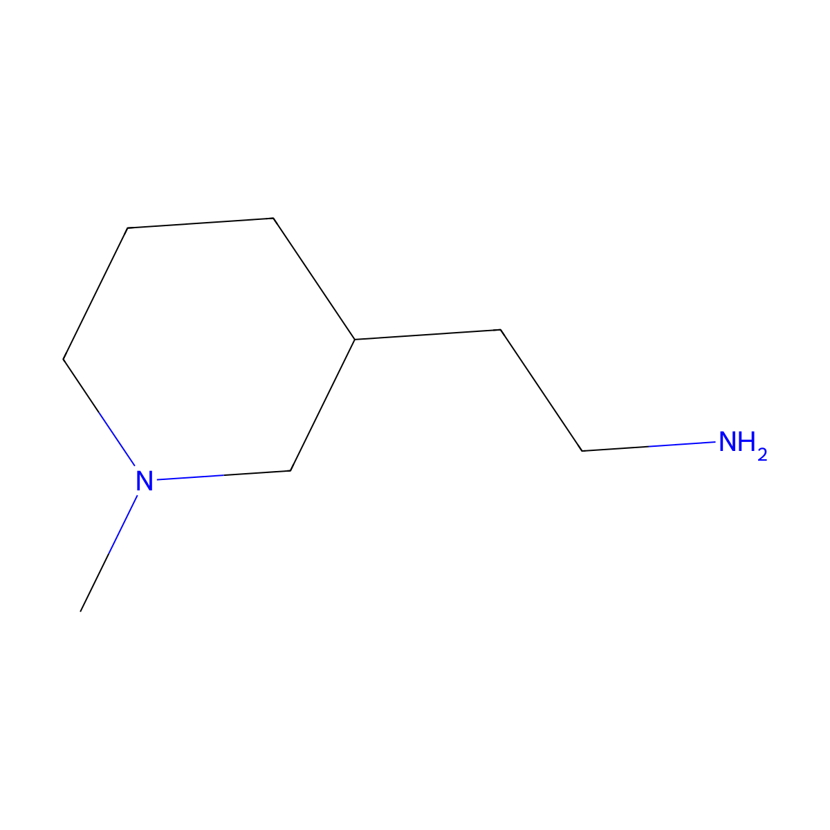(R)-1-Methyl-3-piperidineethanamine molecular structure, CAS 1392745-53-7