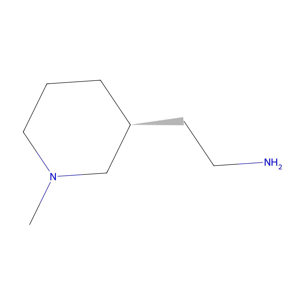 (R)-1-Methyl-3-piperidineethanamine molecular structure, CAS 1392745-53-7