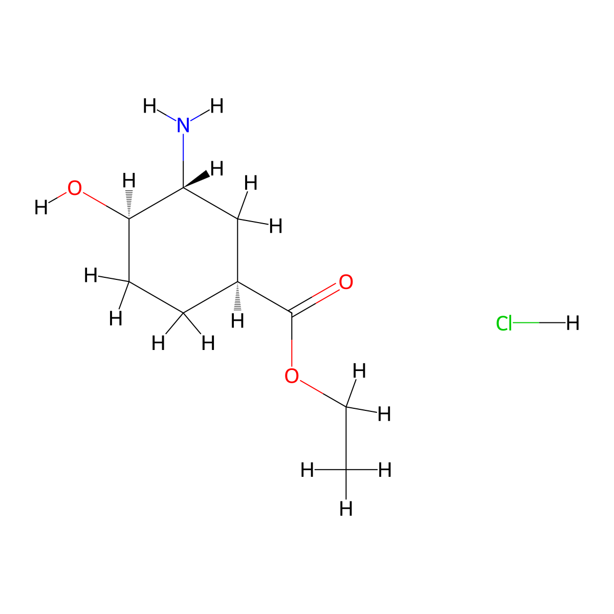 (1S,3R,4R)-3-Amino-4-hydroxy-cyclohexanecarboxylic acid ethyl ester hydrochloride molecular structure, CAS 1392745-67-3
