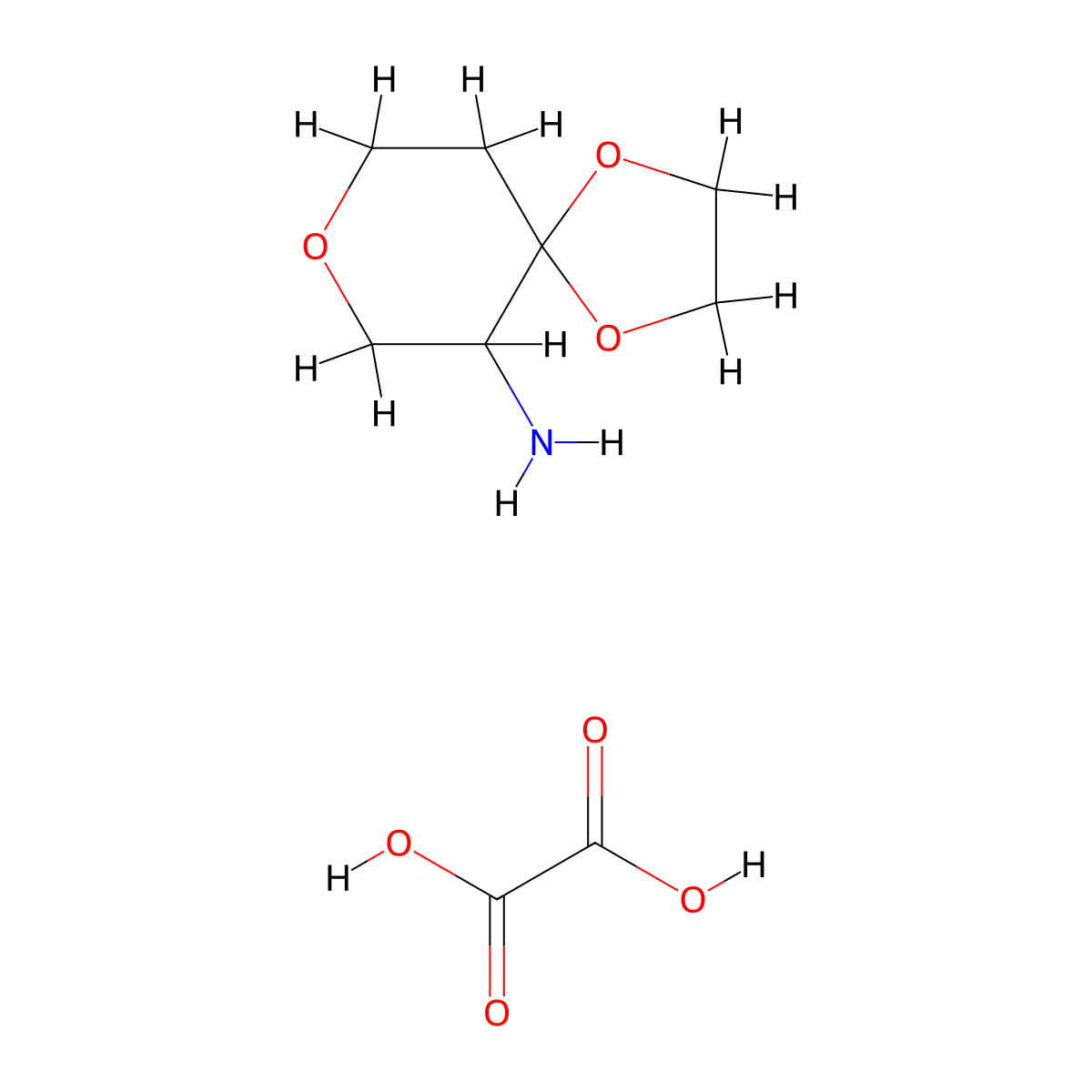 6-Amino-1,4,8-trioxaspiro[4.5]decane oxalate molecular structure, CAS 1392803-05-2
