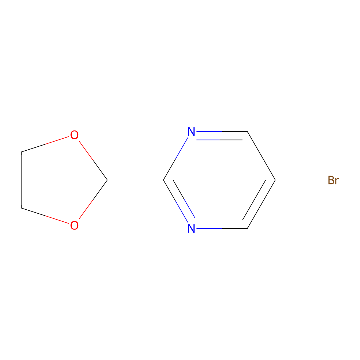 5-Bromo-2-(1,3-dioxolan-2-yl)pyrimidine molecular structure, CAS 1392803-06-3