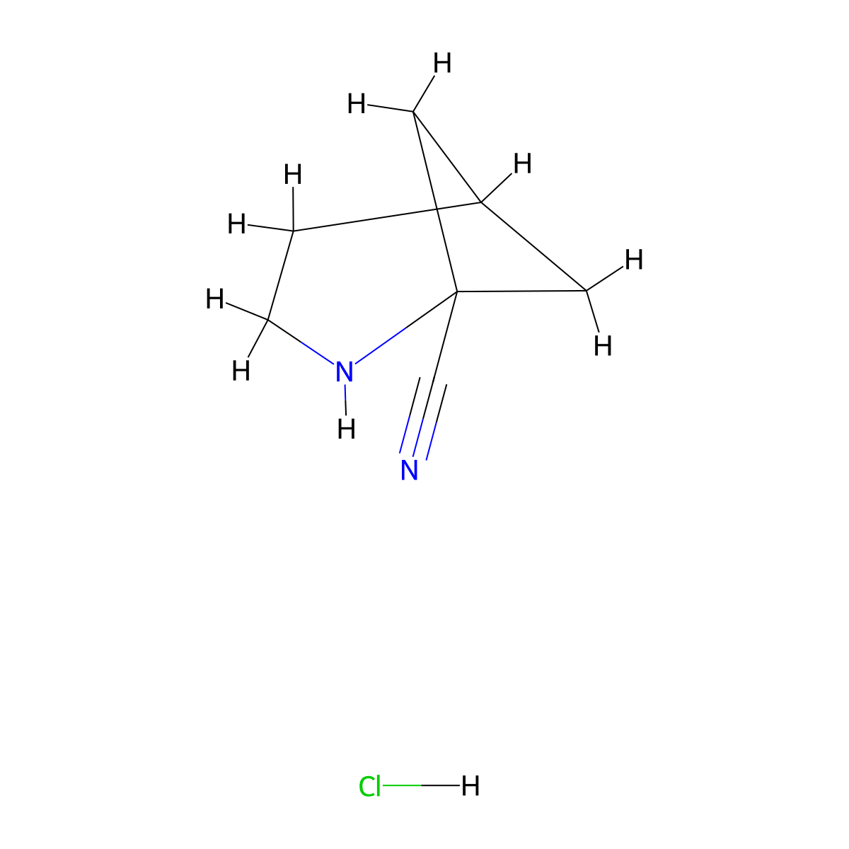 2-Azabicyclo[3.1.1]heptane-1-carbonitrile hydrochloride molecular structure, CAS 1392803-19-8