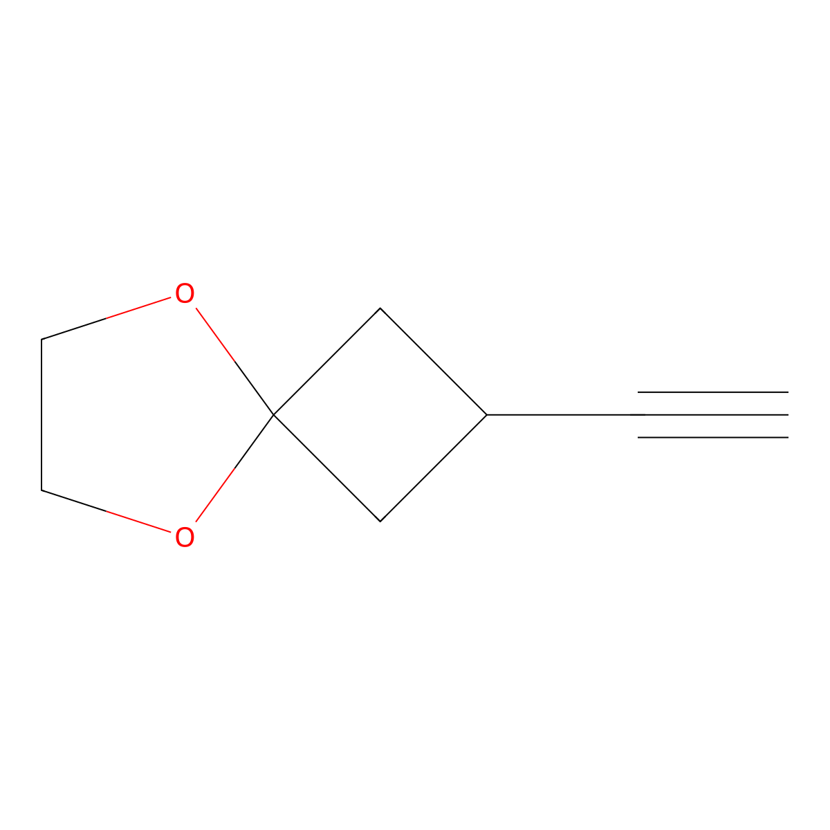 2-Ethynyl-5,8-dioxaspiro(3.4)octane molecular structure, CAS 1392803-25-6