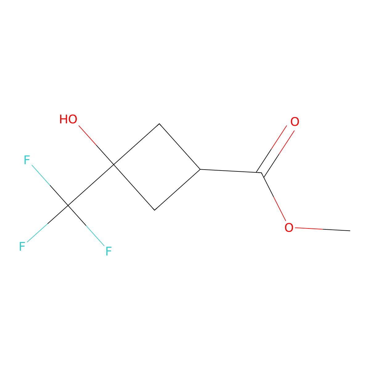 Methyl 3-hydroxy-3-(trifluoromethyl)cyclobutane-1-carboxylate molecular structure, CAS 1392803-31-4