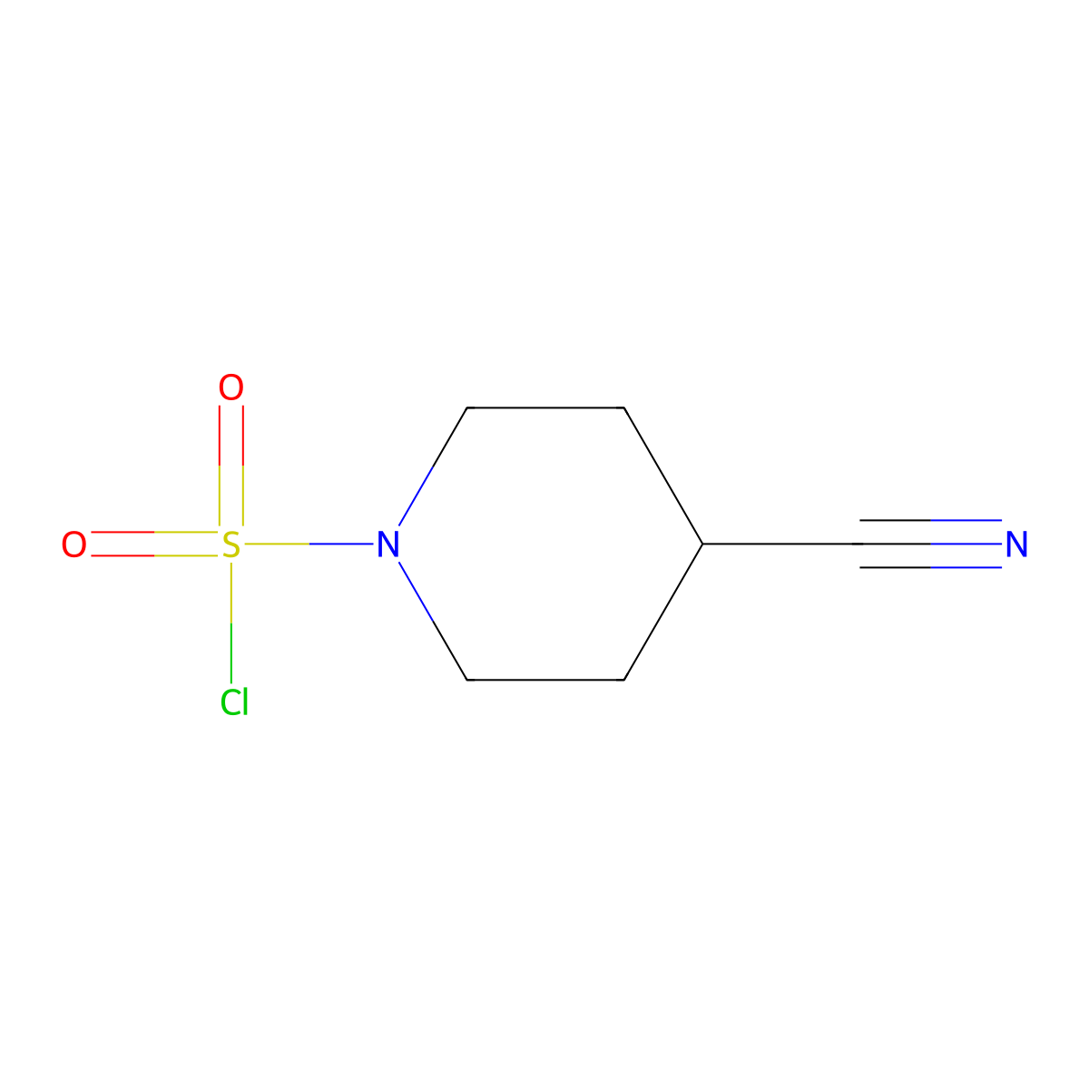 4-Cyano-1-piperidinesulfonyl chloride molecular structure, CAS 1392803-35-8