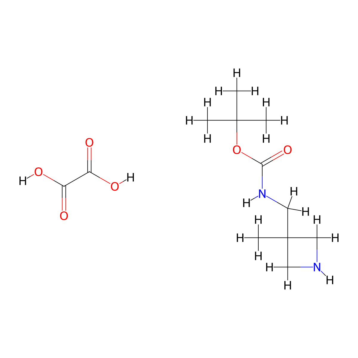 tert-Butyl ((3-methylazetidin-3-yl)methyl)carbamate oxalate molecular structure, CAS 1392803-42-7