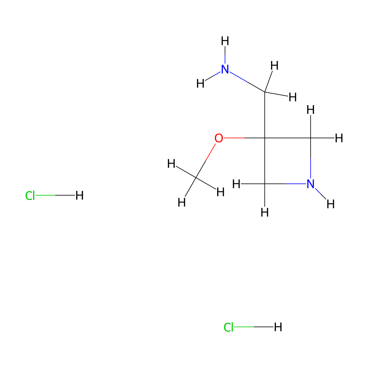 3-Methoxyazetidine-3-methanamine dihydrochloride molecular structure, CAS 1392803-43-8