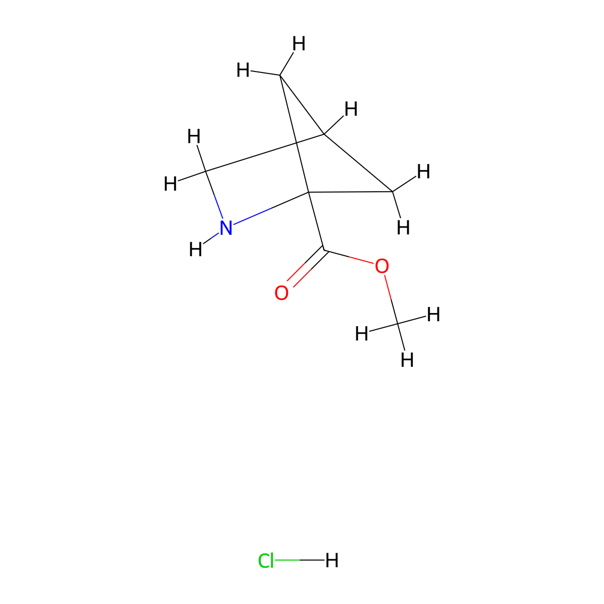 Methyl 2-azabicyclo(2.1.1)hexane-1-carboxylate hydrochloride molecular structure, CAS 1392803-66-5