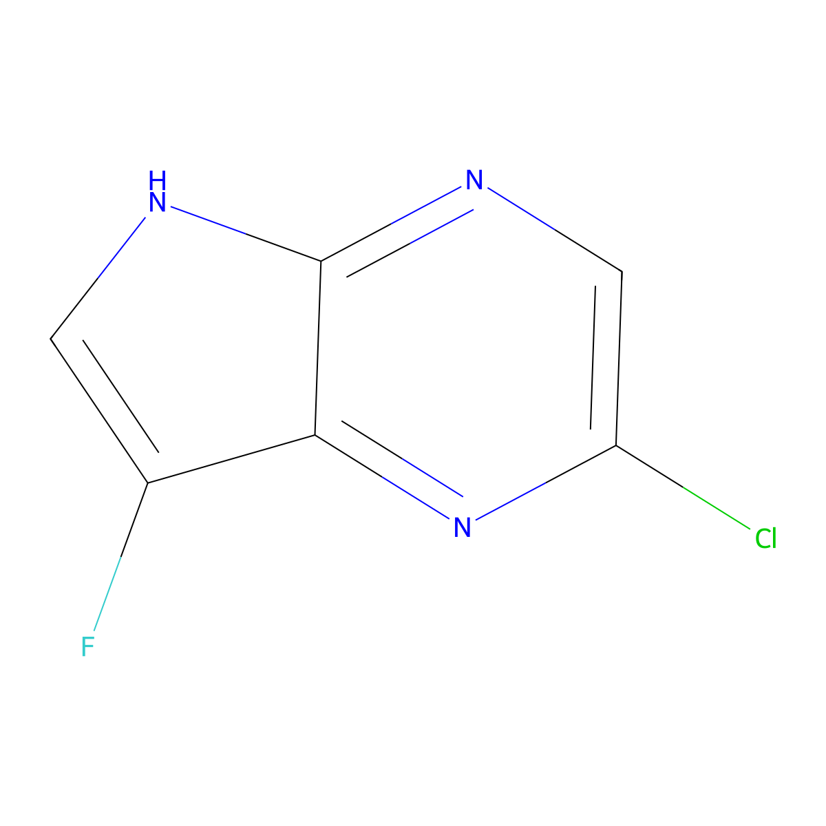 2-Chloro-7-fluoro-5H-pyrrolo[2,3-B]pyrazine molecular structure, CAS 1392803-74-5